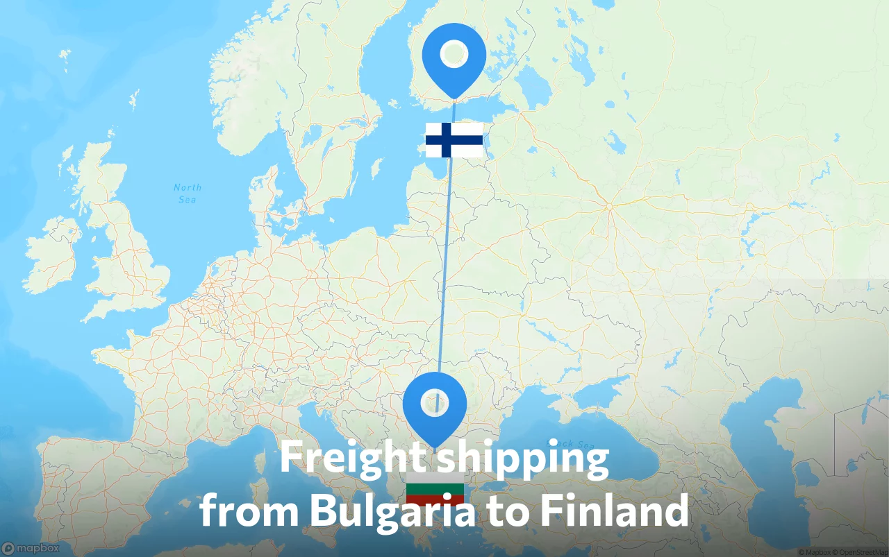 Shipping route from Bulgaria to Finland