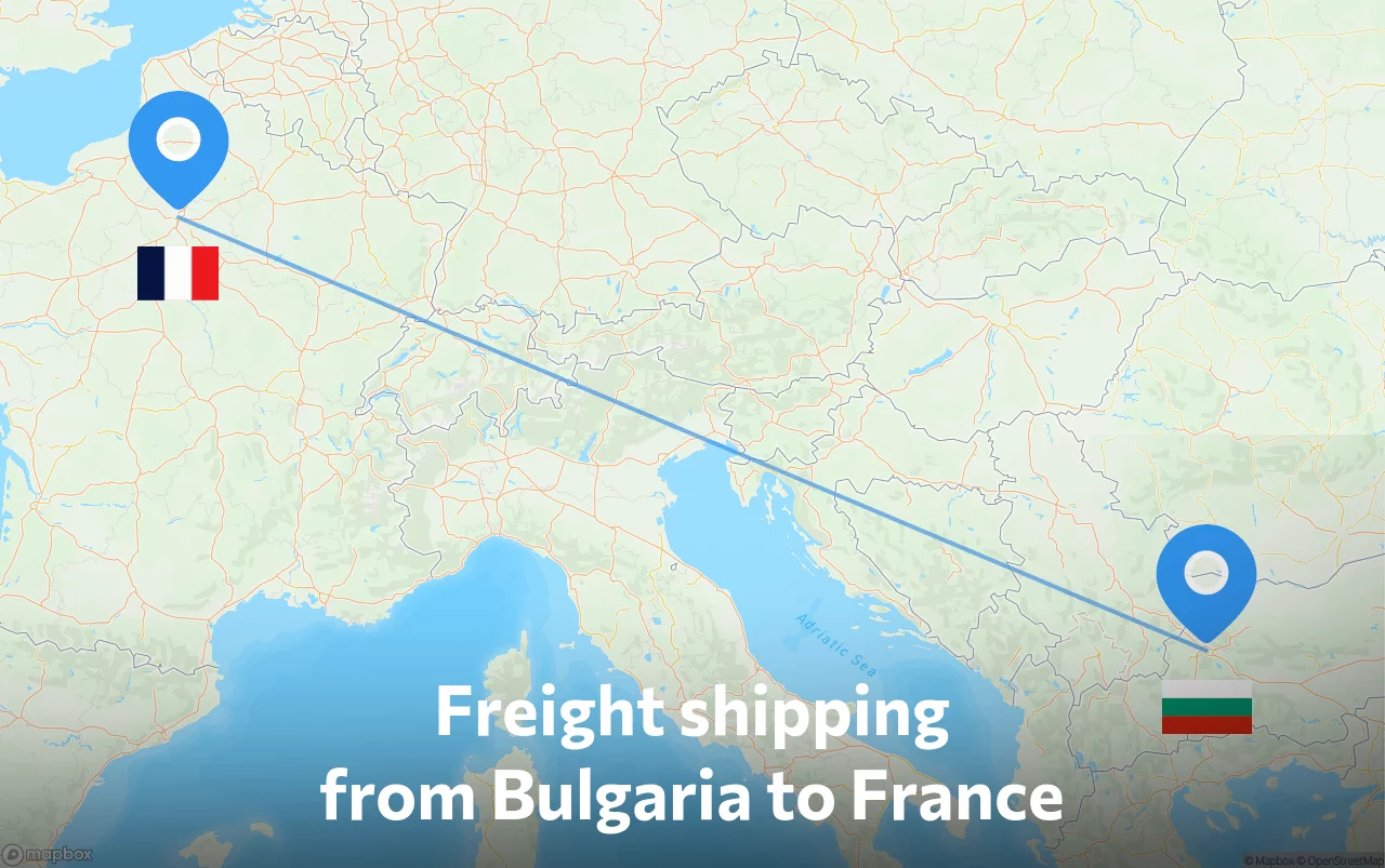 Shipping route from Bulgaria to France