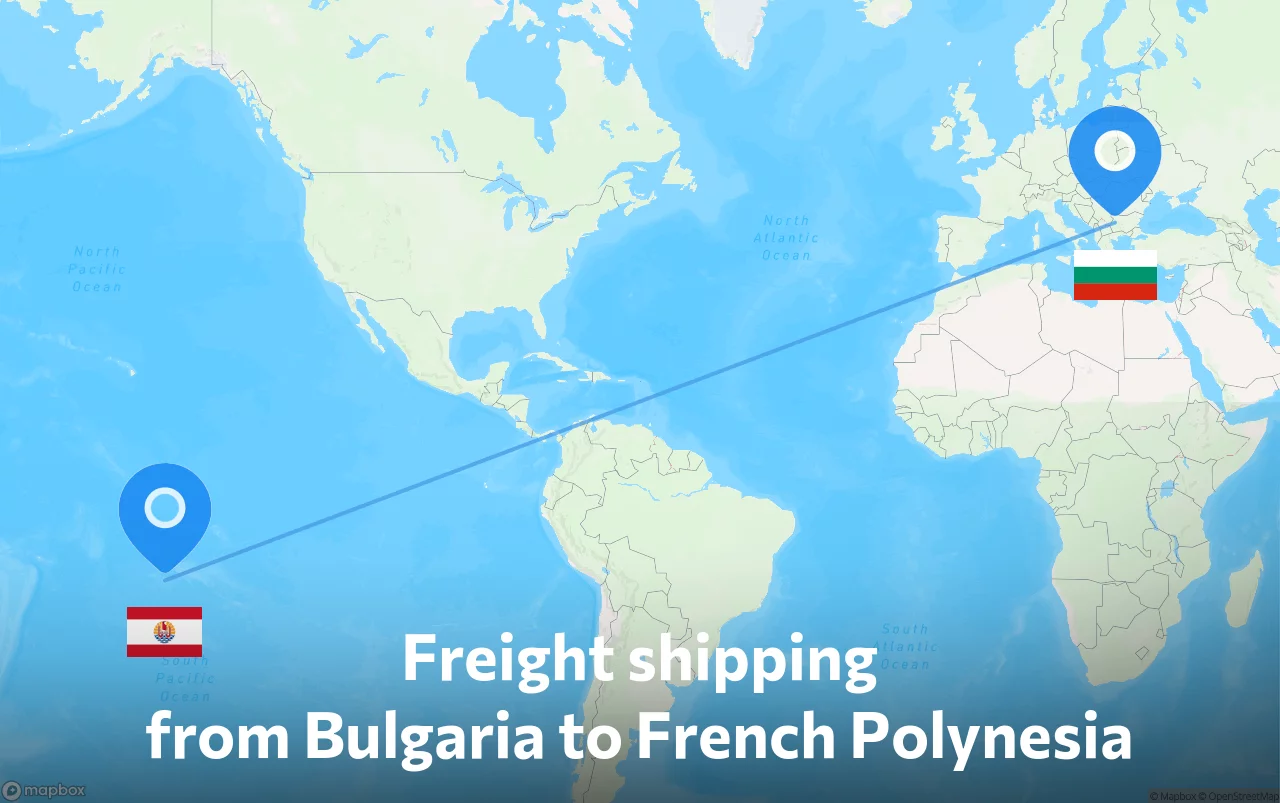 Shipping route from Bulgaria to French Polynesia