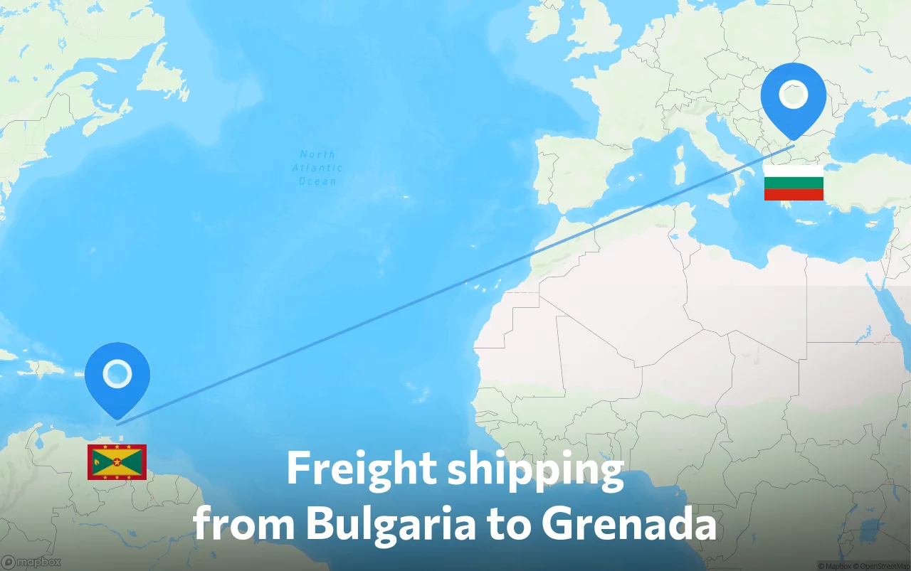 Shipping route from Bulgaria to Grenada