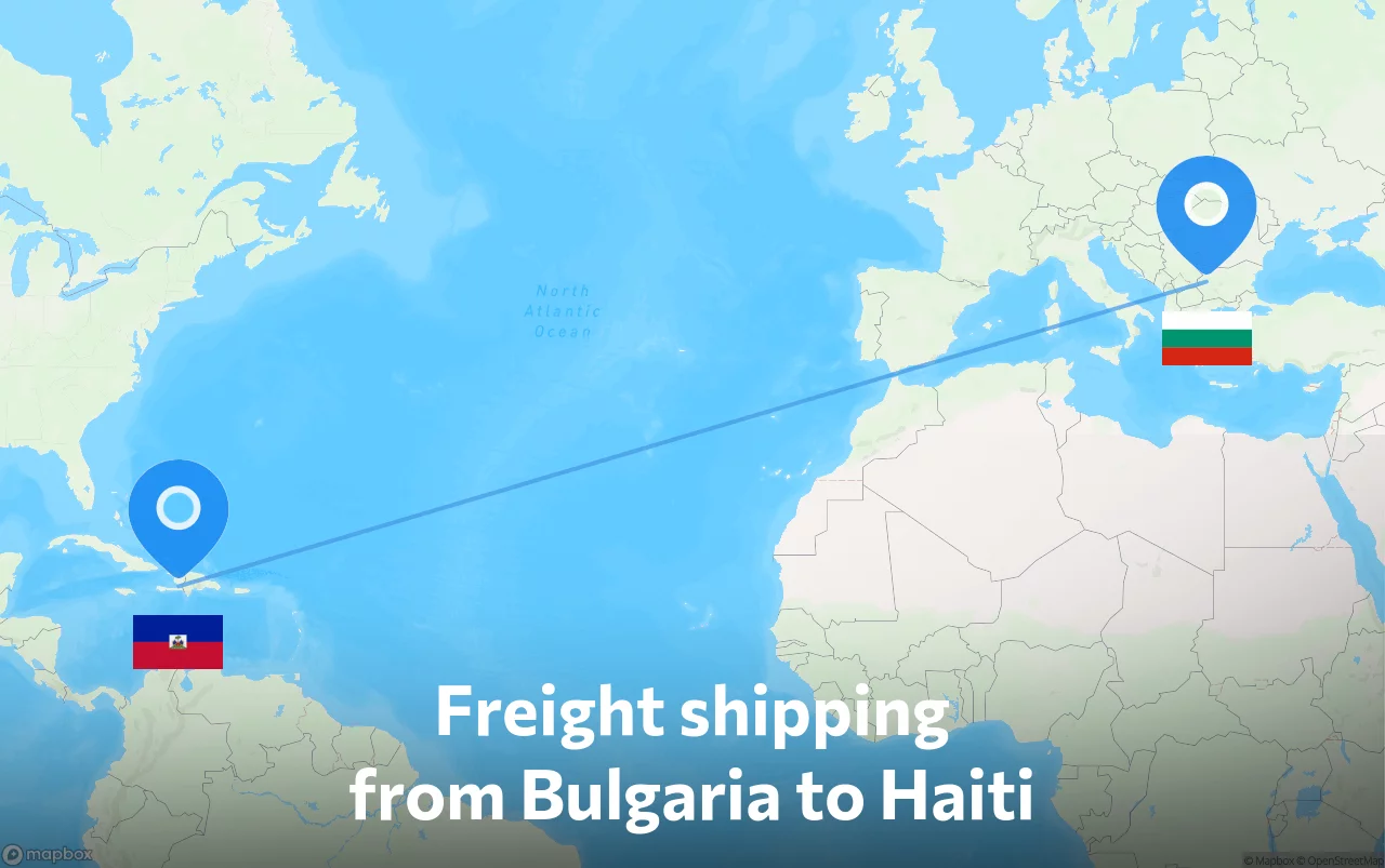 Shipping route from Bulgaria to Haiti