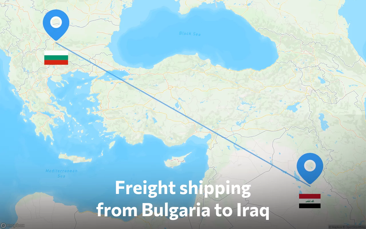 Shipping route from Bulgaria to Iraq