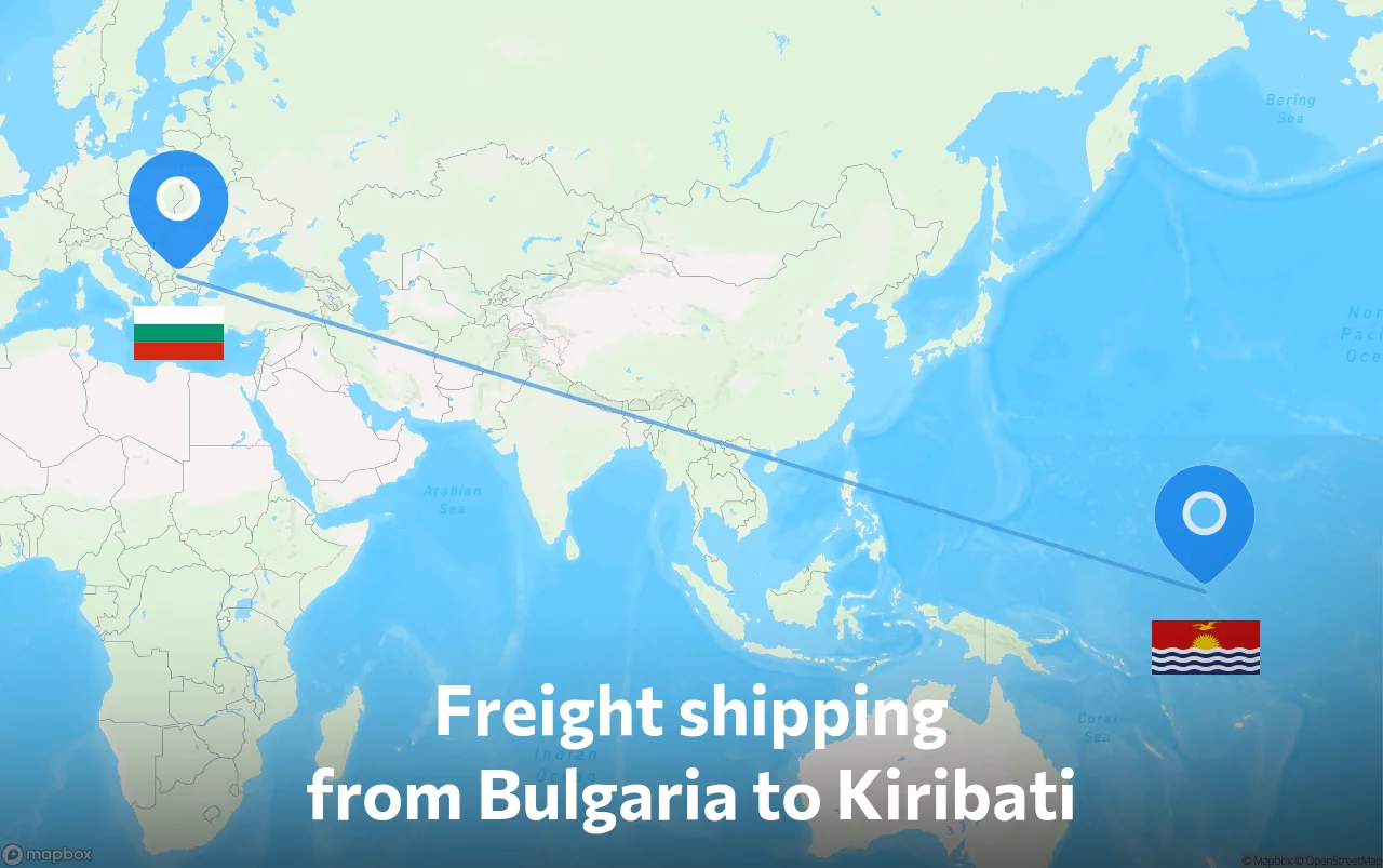 Shipping route from Bulgaria to Kiribati