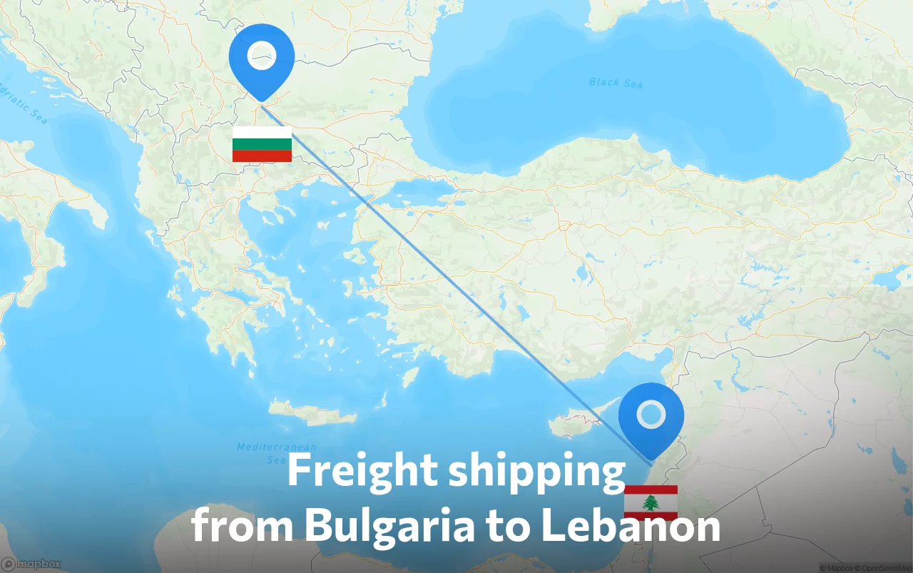 Shipping route from Bulgaria to Lebanon