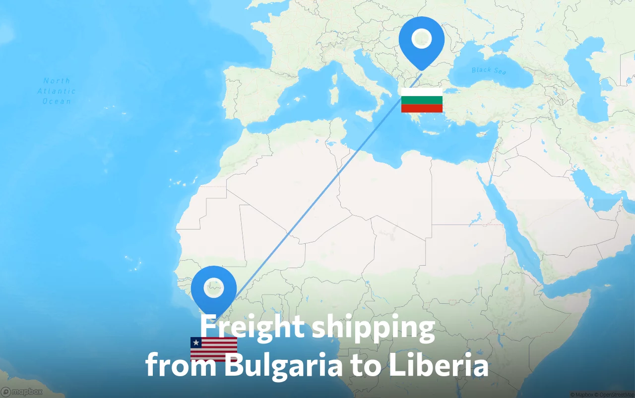 Shipping route from Bulgaria to Liberia