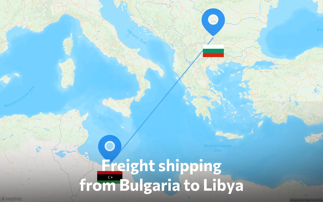 Shipping route from Bulgaria to Libya