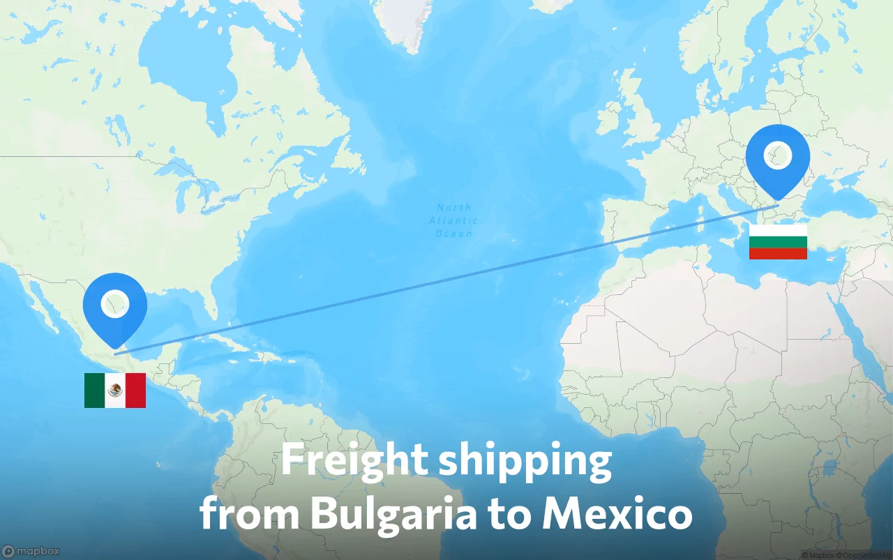 Shipping route from Bulgaria to Mexico