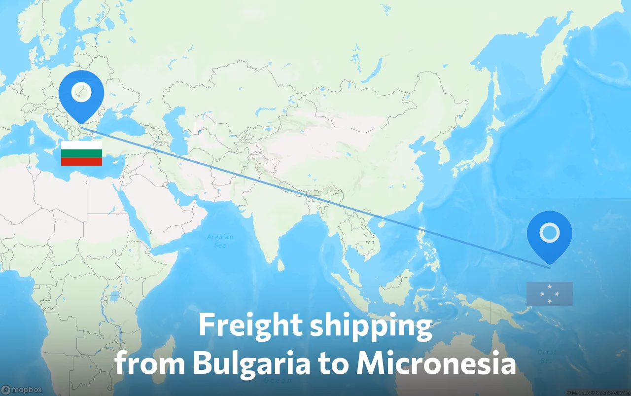 Shipping route from Bulgaria to Micronesia