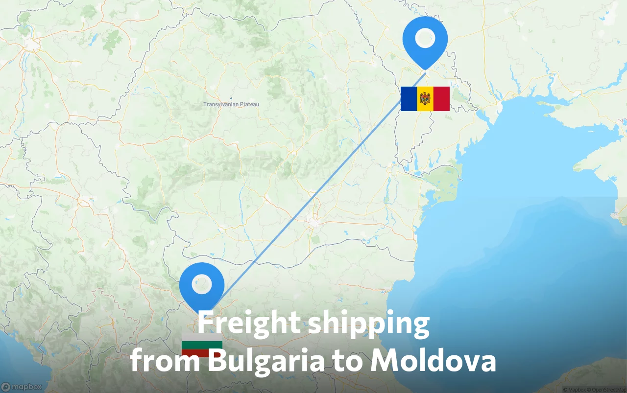 Shipping route from Bulgaria to Moldova