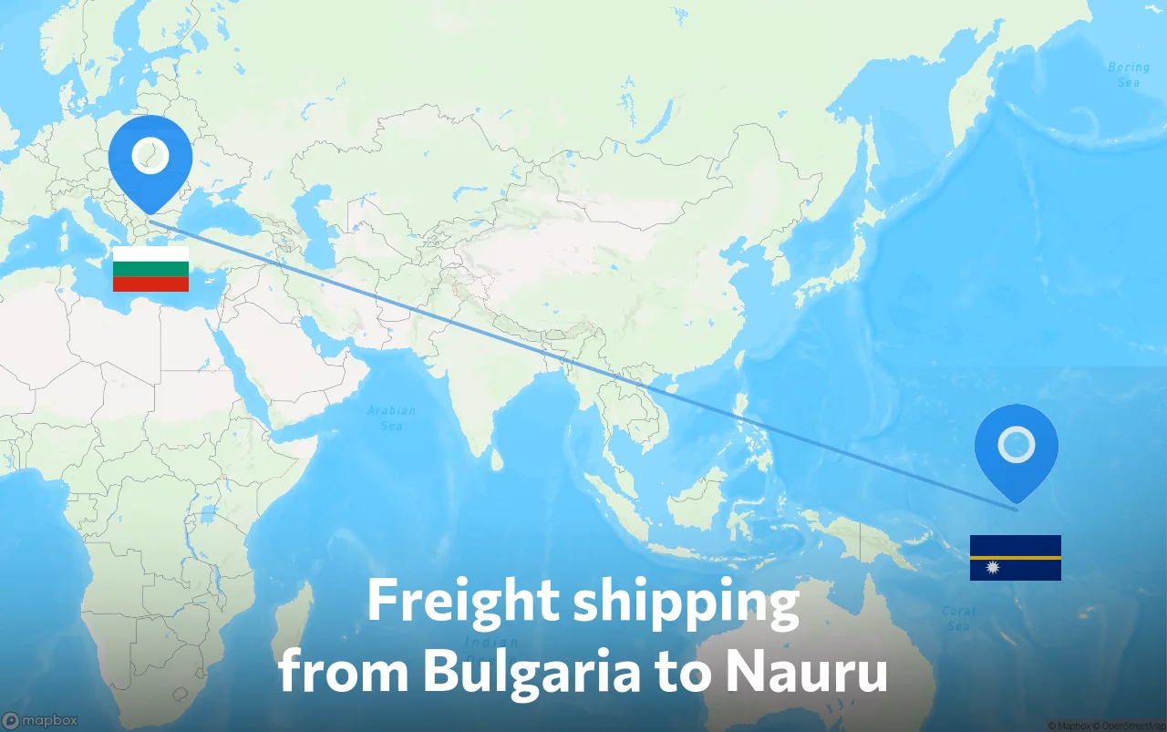 Shipping route from Bulgaria to Nauru