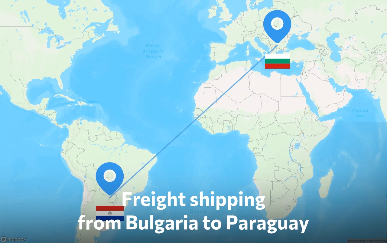 Shipping route from Bulgaria to Paraguay
