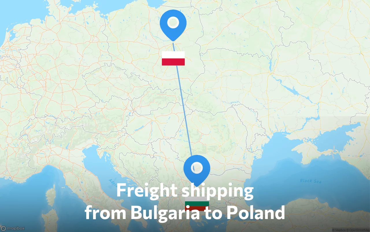 Shipping route from Bulgaria to Poland