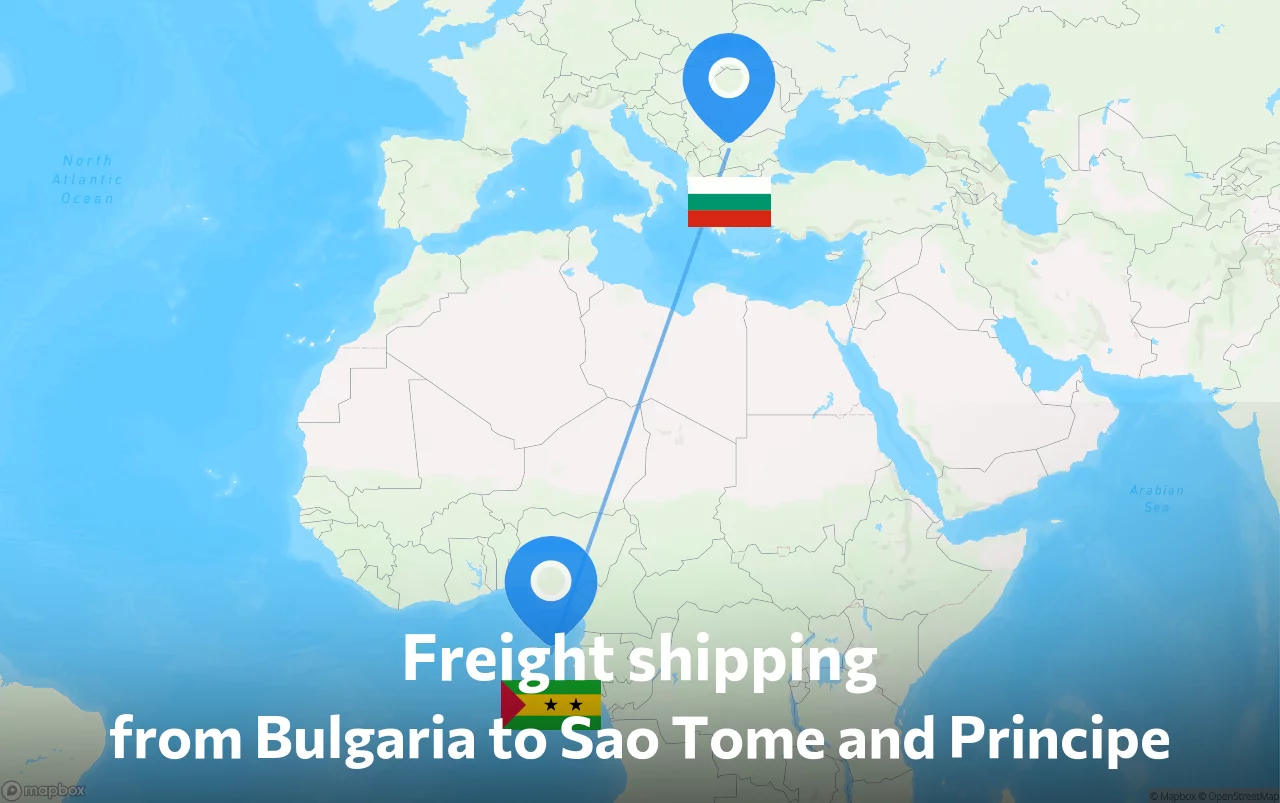 Shipping route from Bulgaria to Sao Tome and Principe