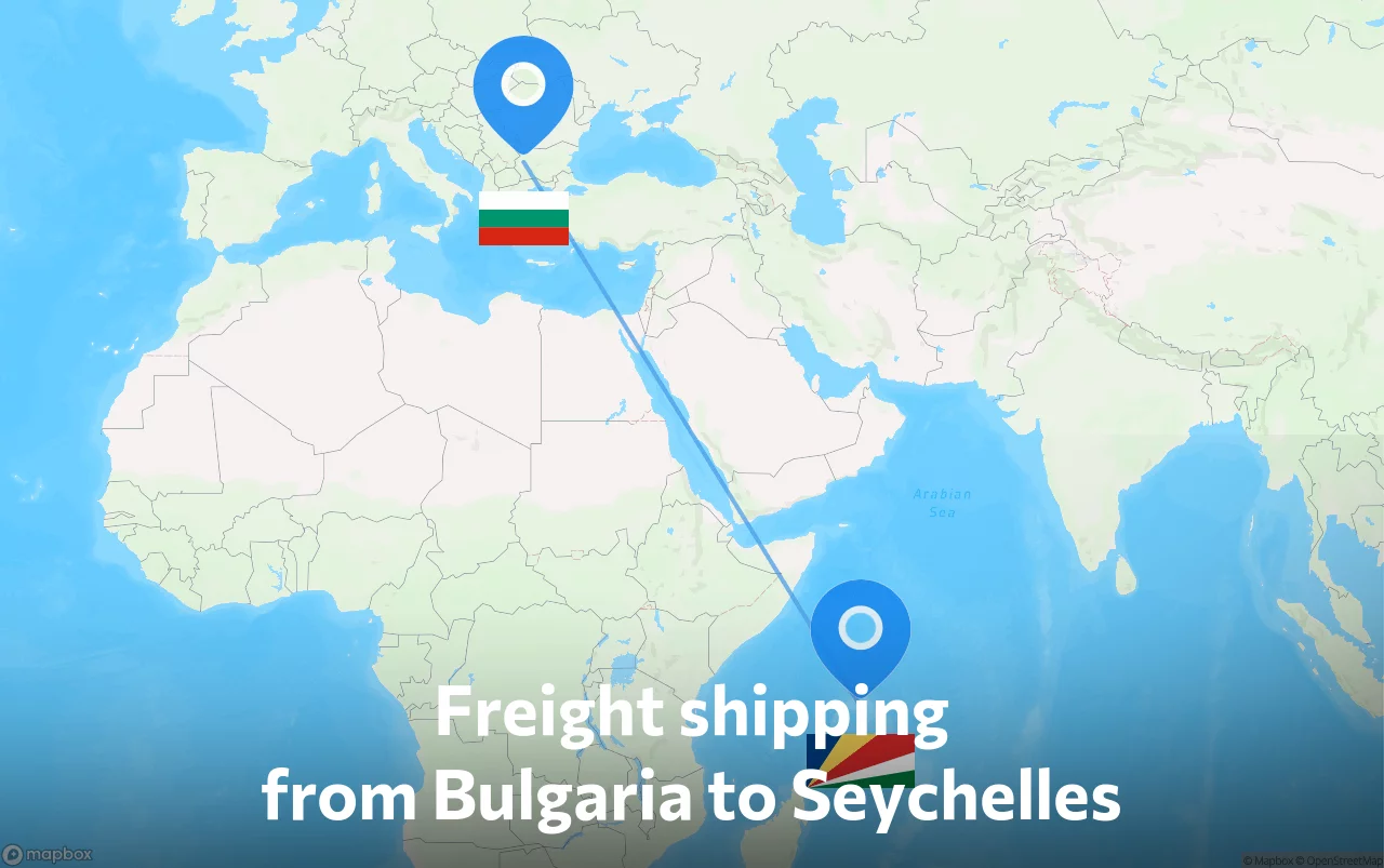 Shipping route from Bulgaria to Seychelles