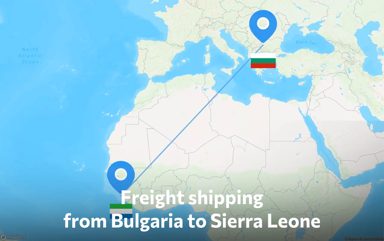 Shipping route from Bulgaria to Sierra Leone