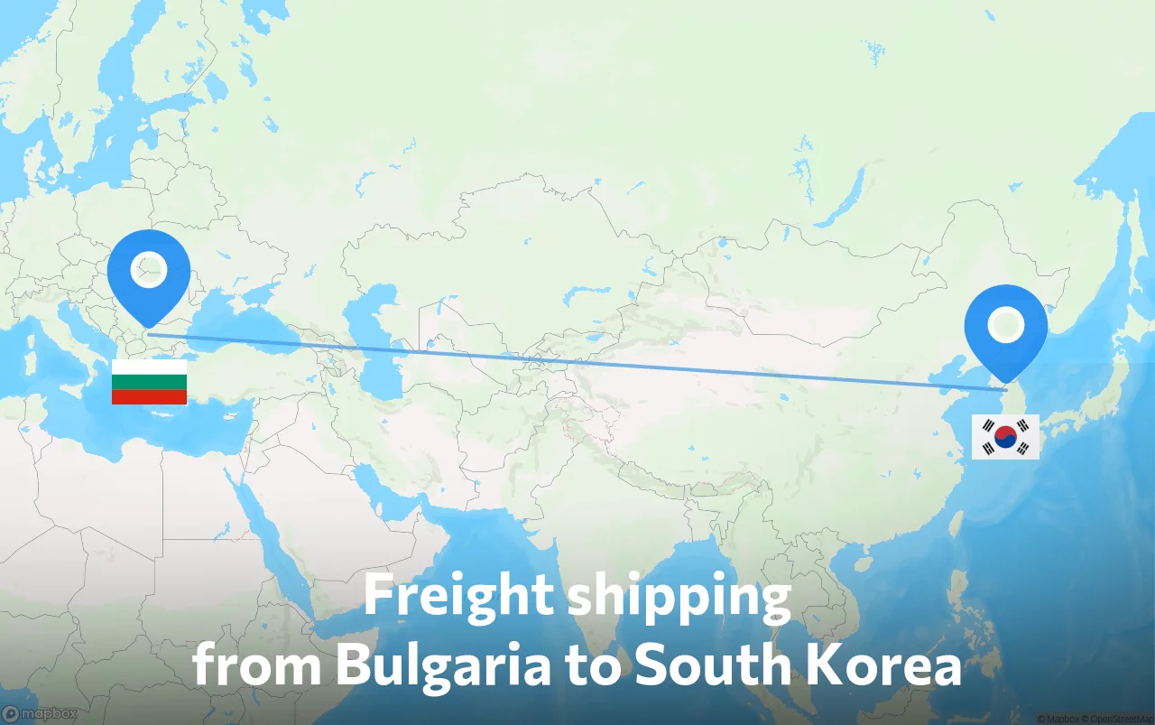 Shipping route from Bulgaria to South Korea