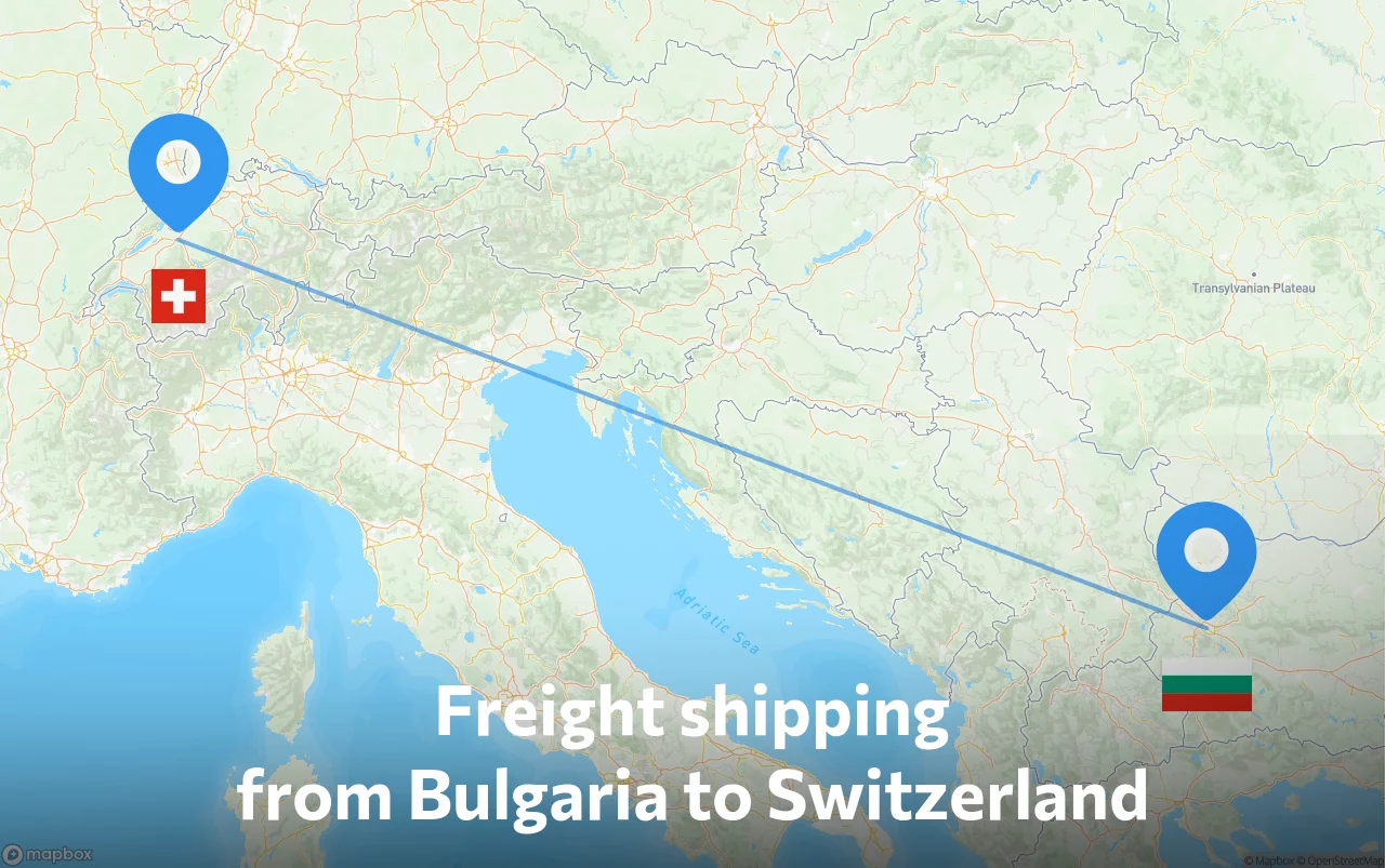 Shipping route from Bulgaria to Switzerland