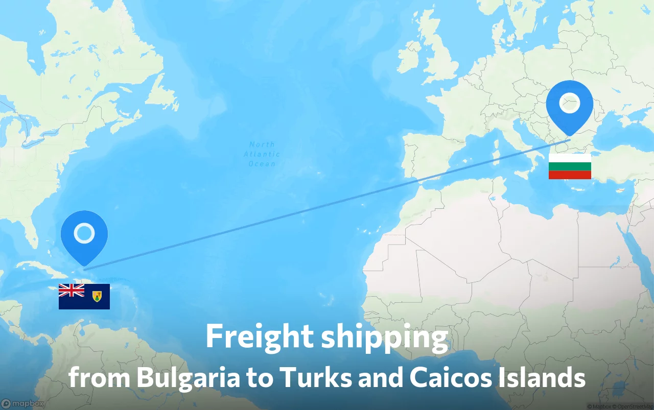 Shipping route from Bulgaria to Turks and Caicos Islands