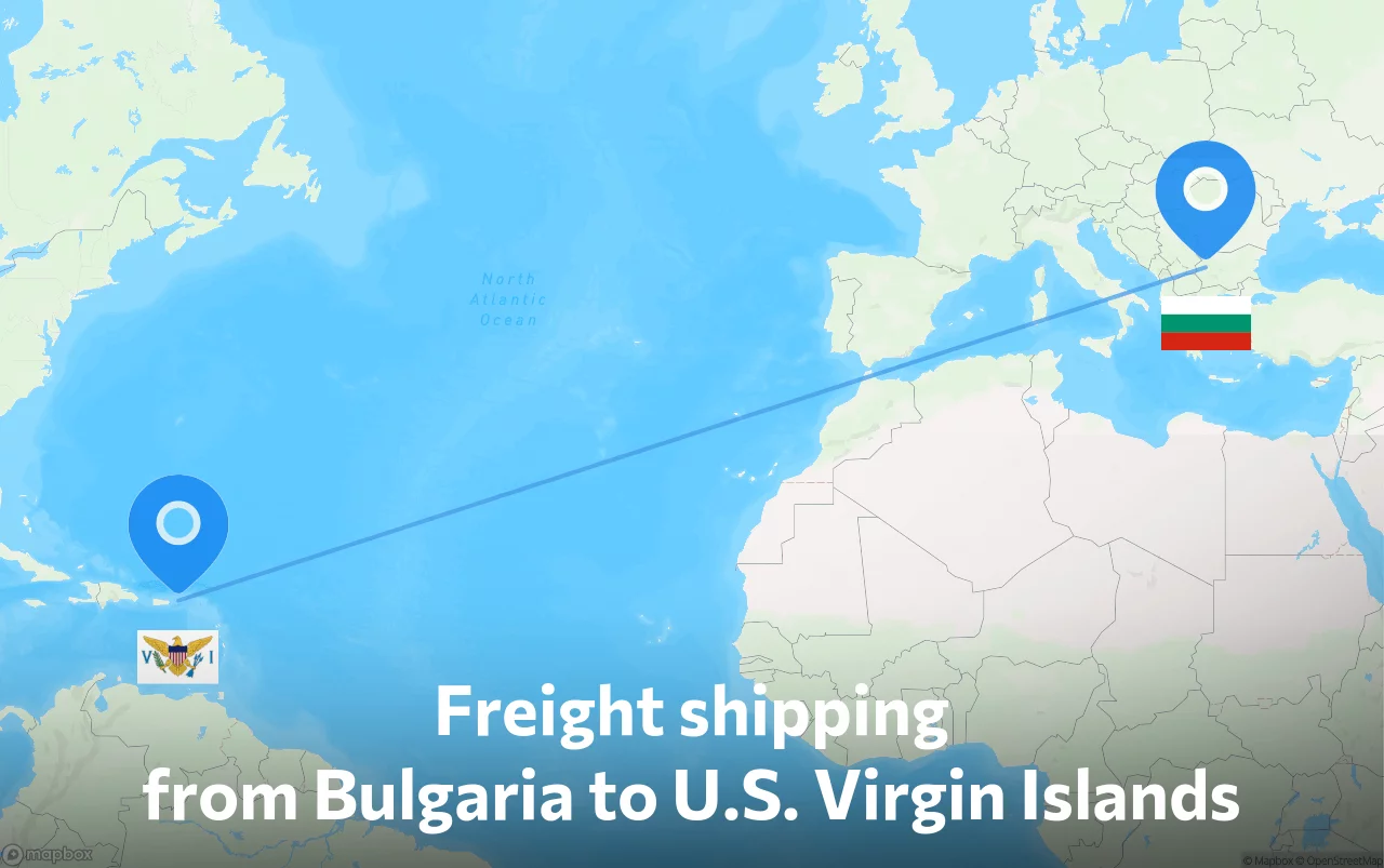 Shipping route from Bulgaria to U.S. Virgin Islands