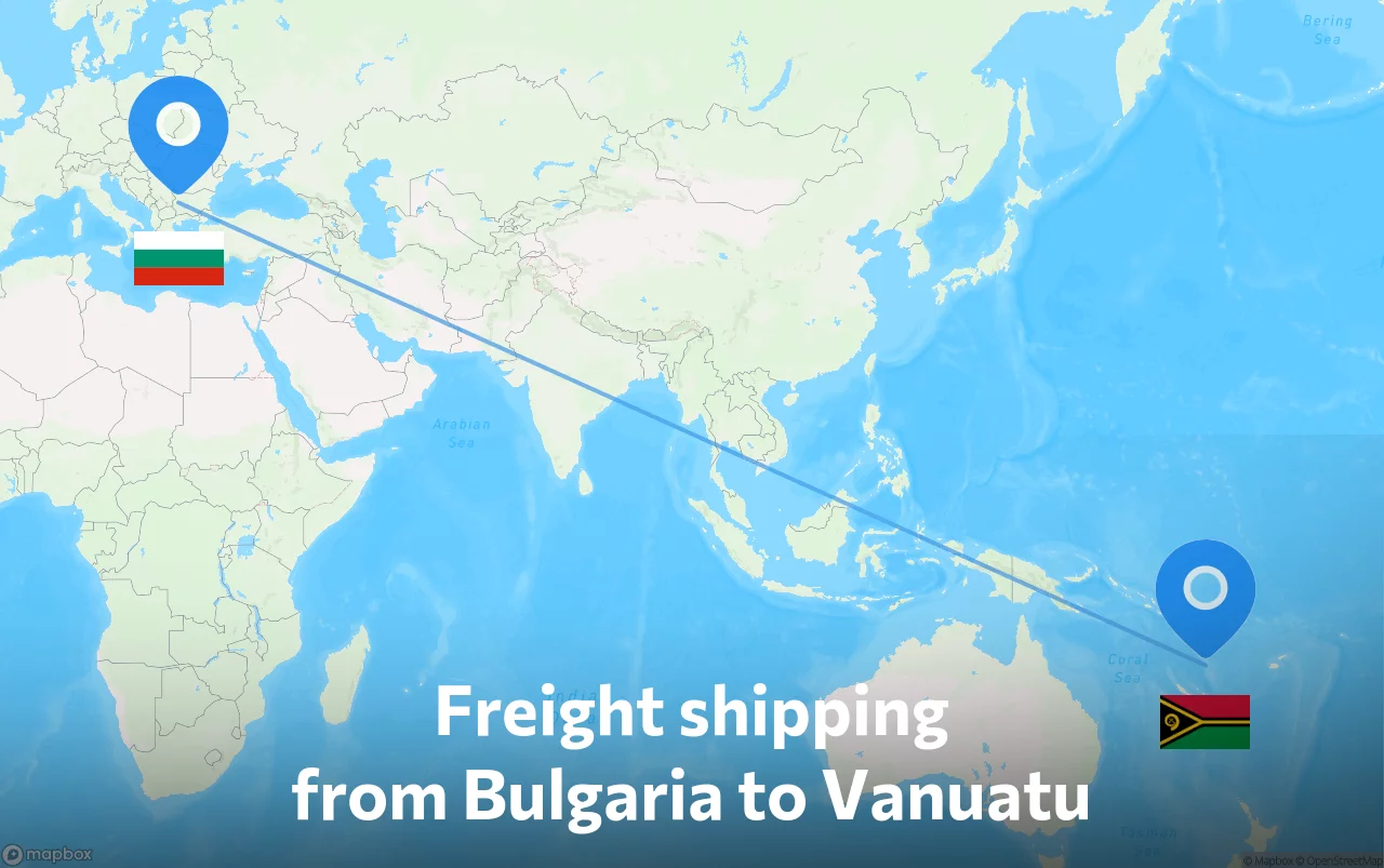 Shipping route from Bulgaria to Vanuatu