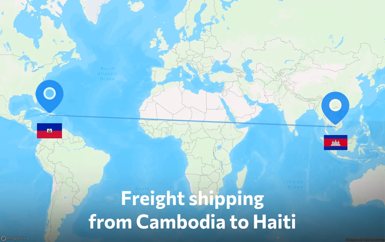 Shipping route from Cambodia to Haiti