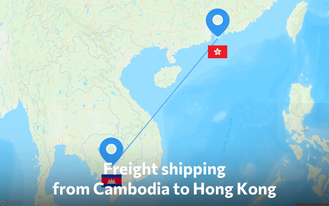 Shipping route from Cambodia to Hong Kong