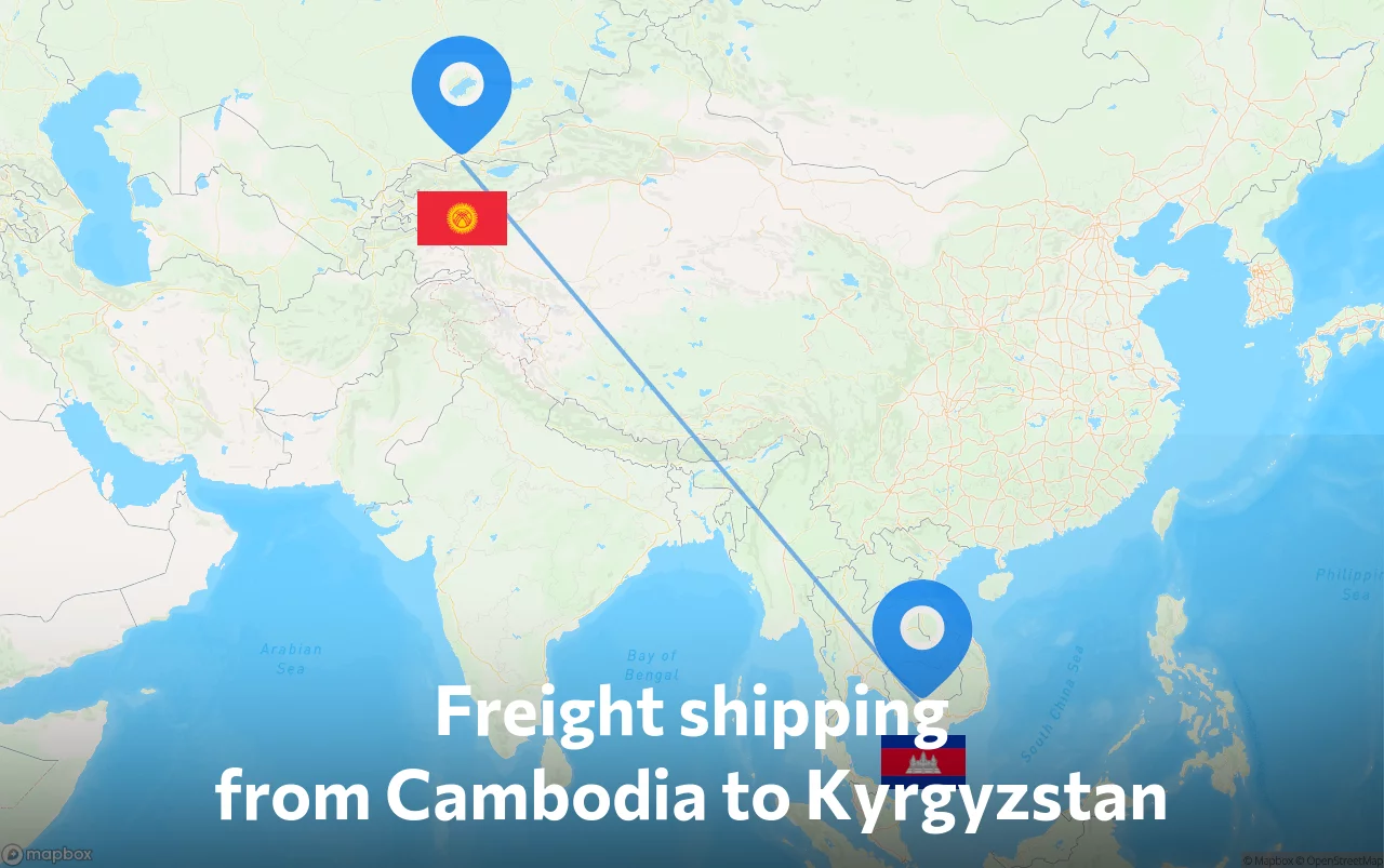 Shipping route from Cambodia to Kyrgyzstan