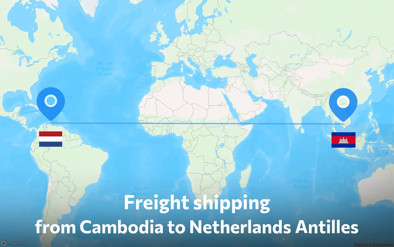 Shipping route from Cambodia to Netherlands Antilles