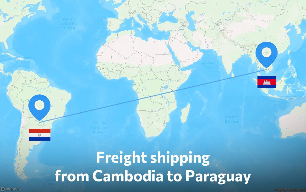 Shipping route from Cambodia to Paraguay