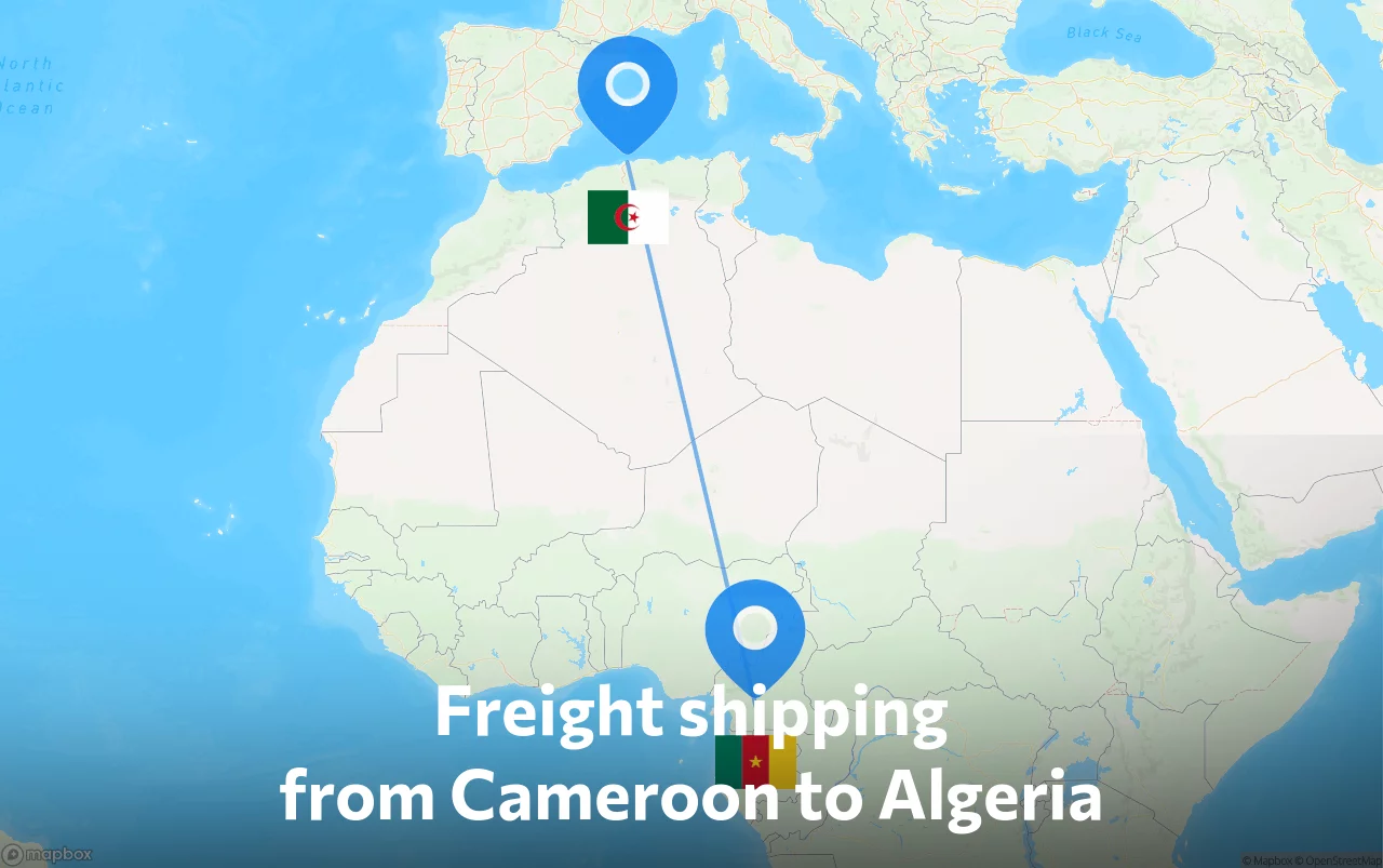 Shipping route from Cameroon to Algeria