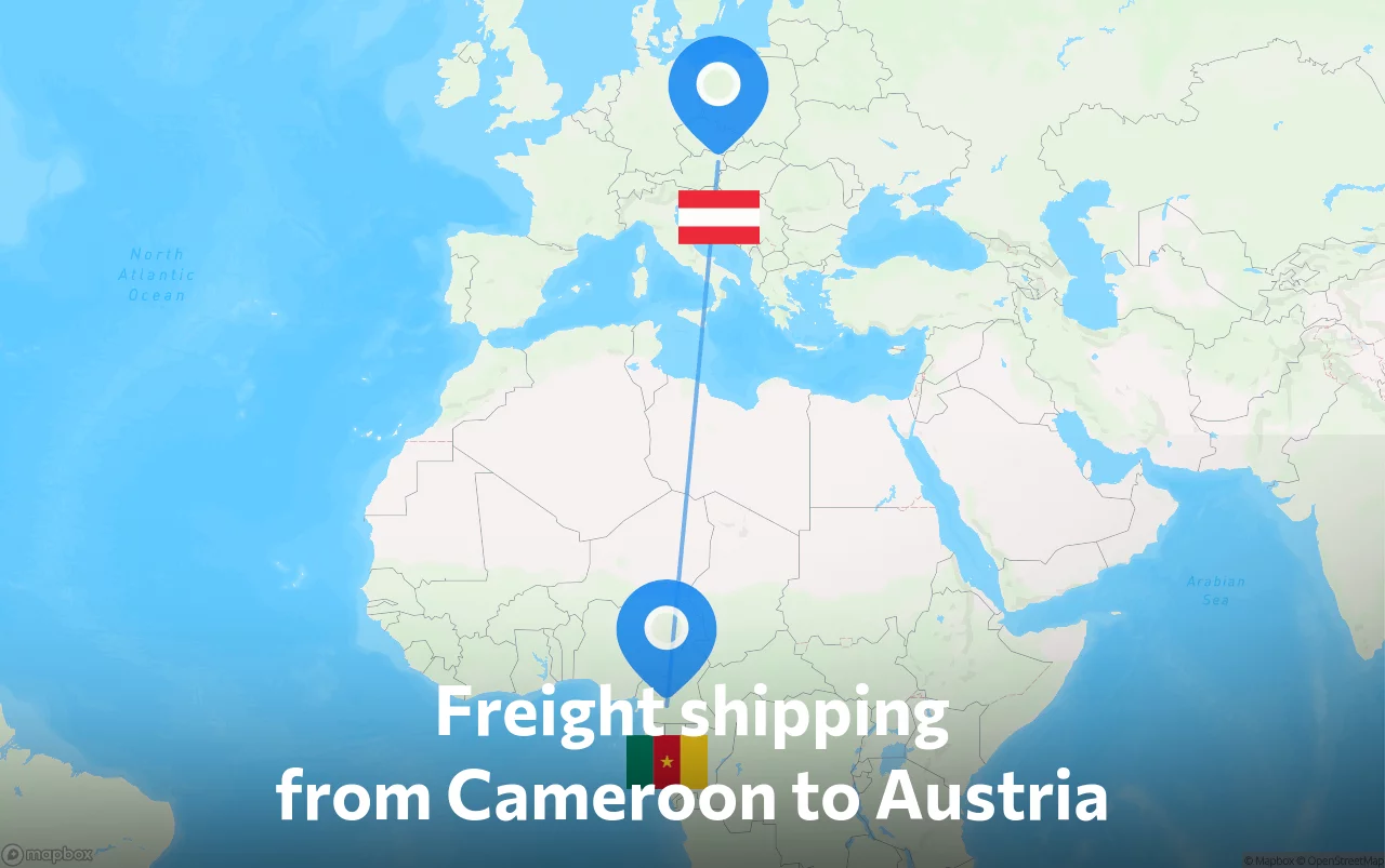 Shipping route from Cameroon to Austria