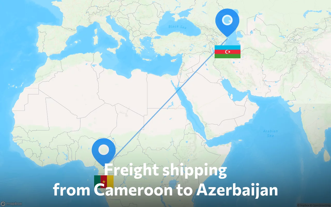 Shipping route from Cameroon to Azerbaijan