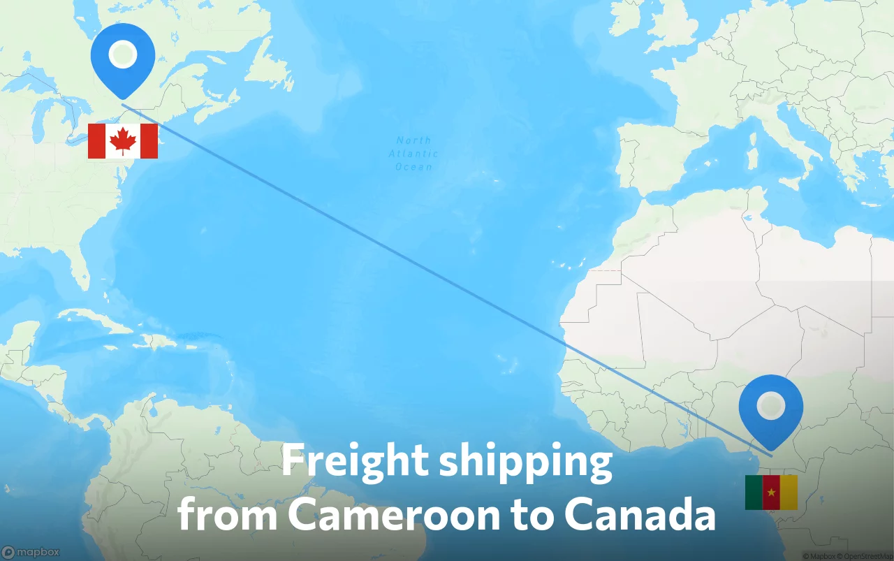 Shipping route from Cameroon to Canada