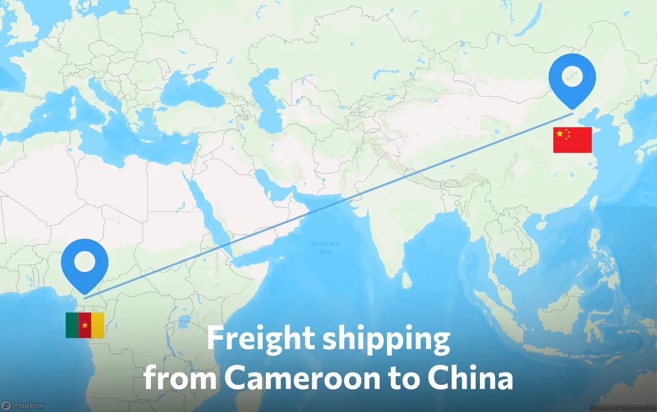 Shipping route from Cameroon to China