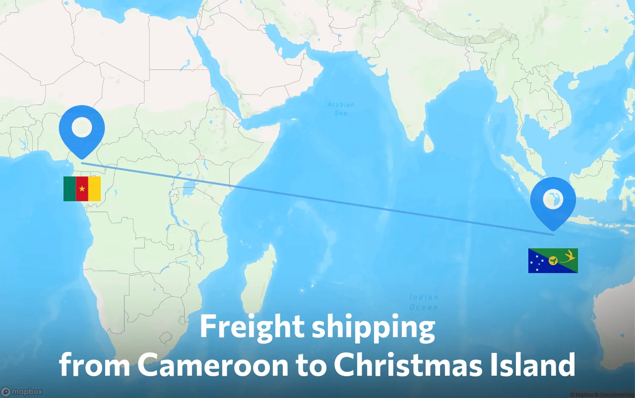 Shipping route from Cameroon to Christmas Island