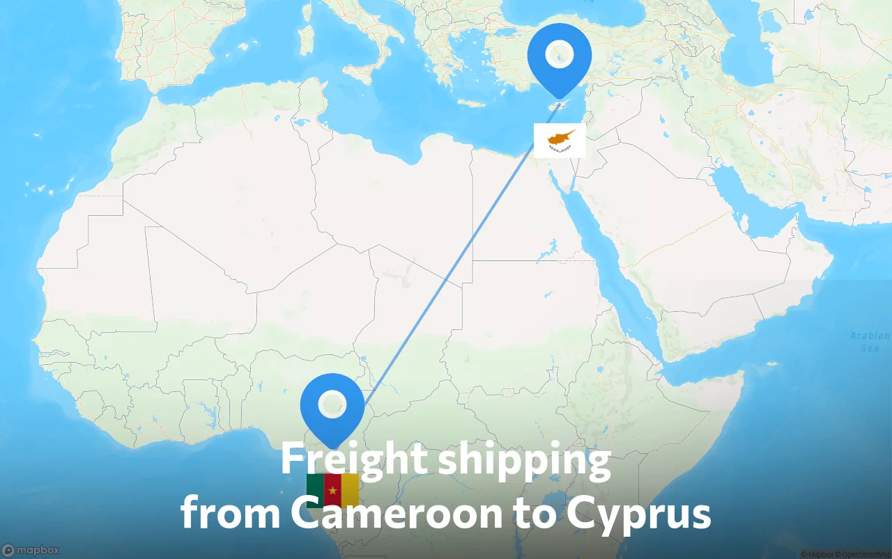 Shipping route from Cameroon to Cyprus