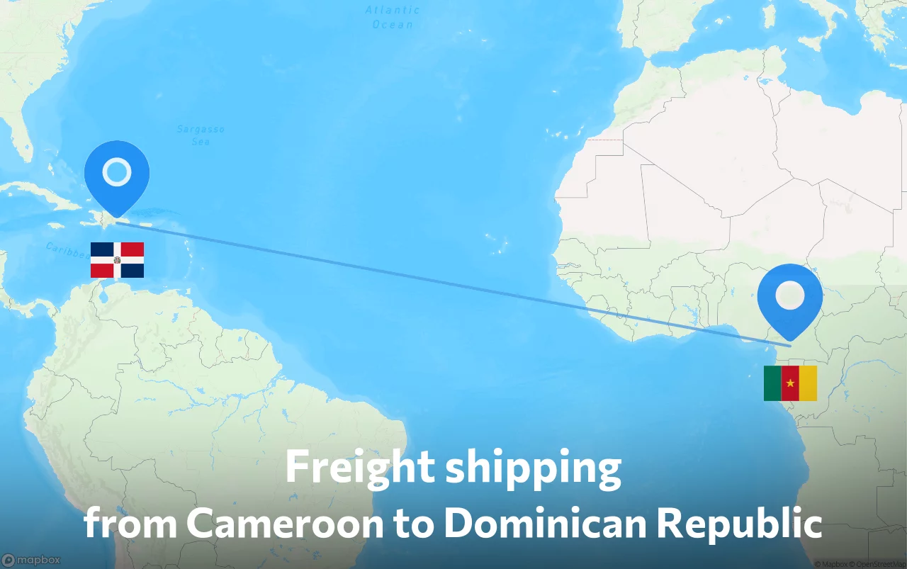 Shipping route from Cameroon to Dominican Republic