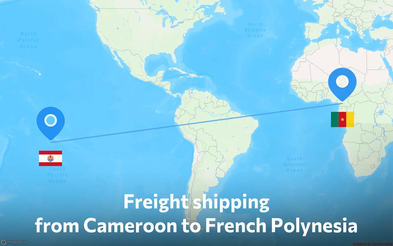 Shipping route from Cameroon to French Polynesia