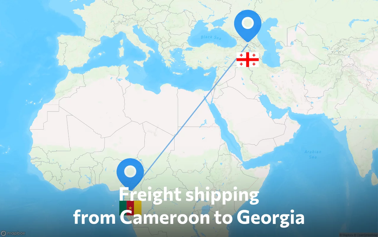 Shipping route from Cameroon to Georgia