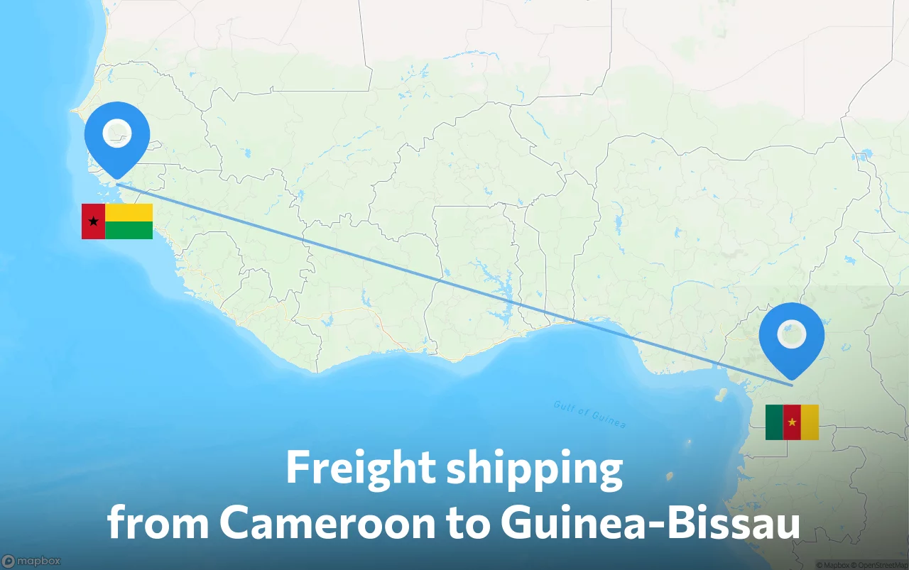 Shipping route from Cameroon to Guinea-Bissau