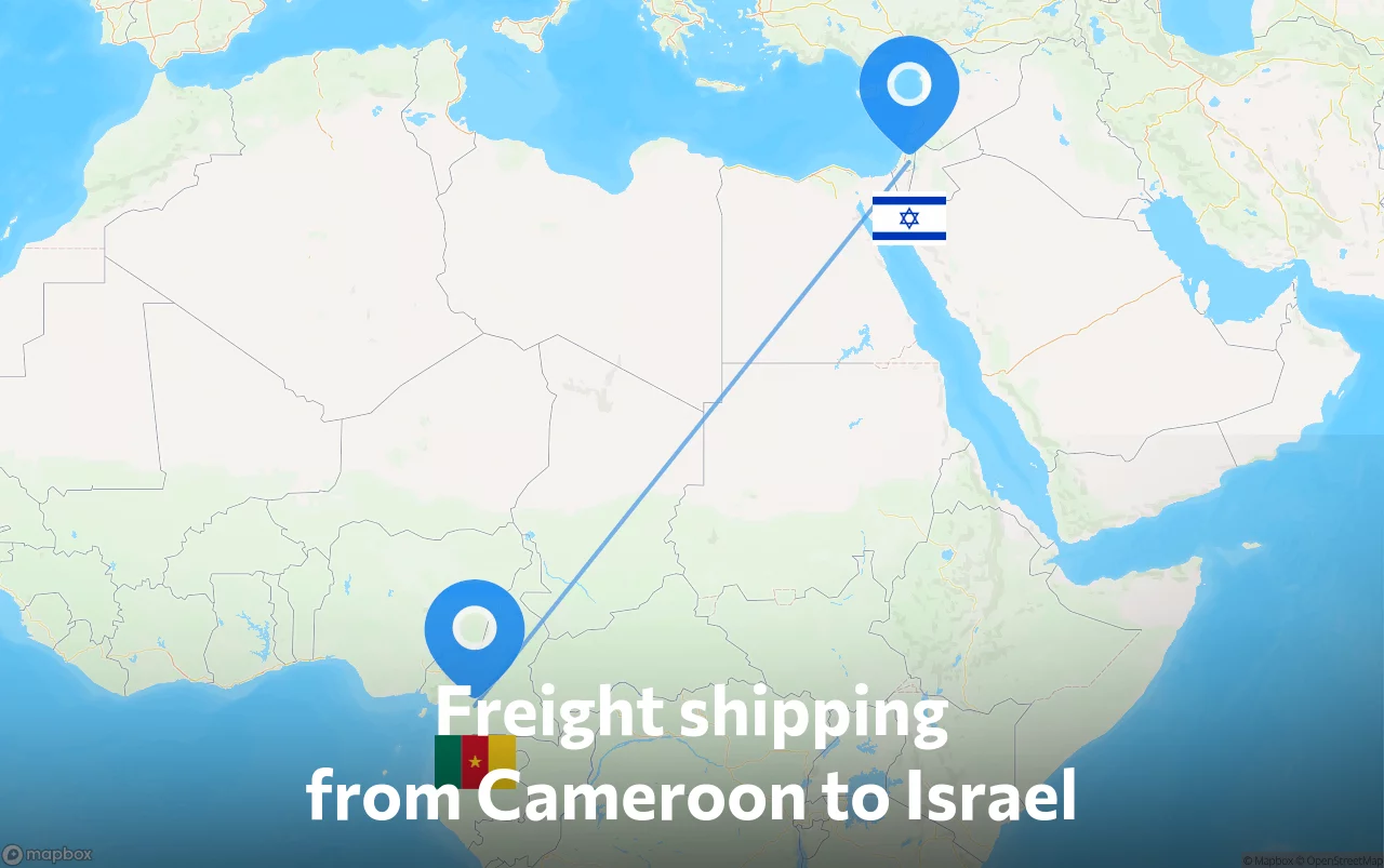 Shipping route from Cameroon to Israel
