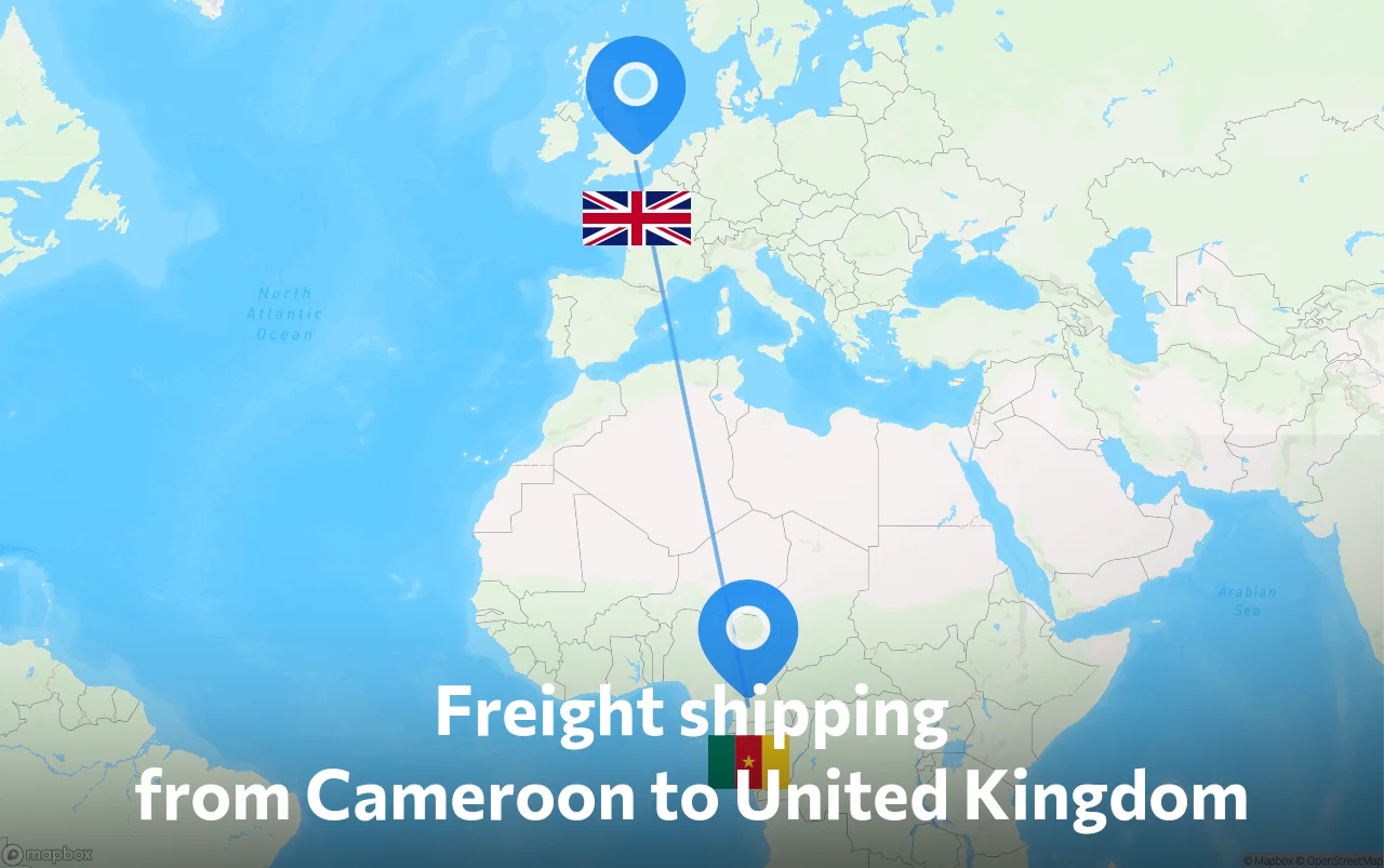 Shipping route from Cameroon to United Kingdom