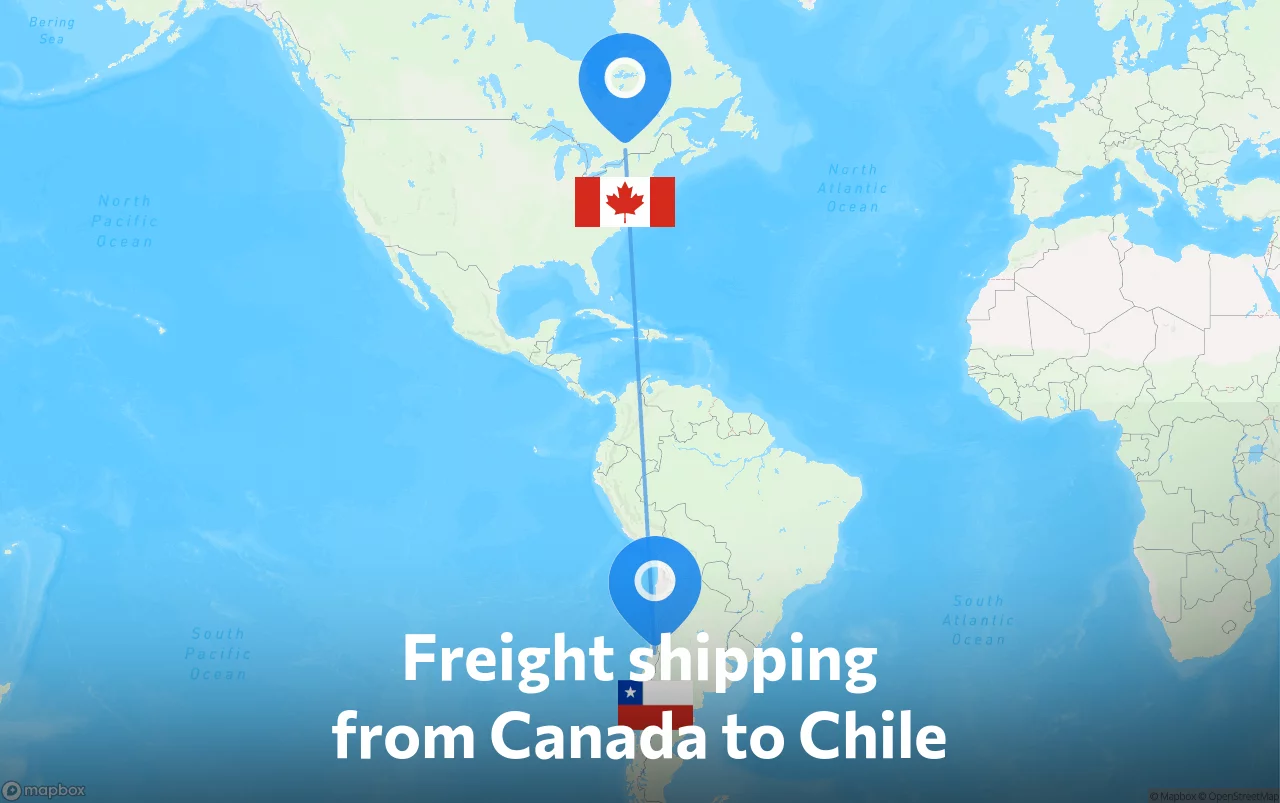 Shipping route from Canada to Chile
