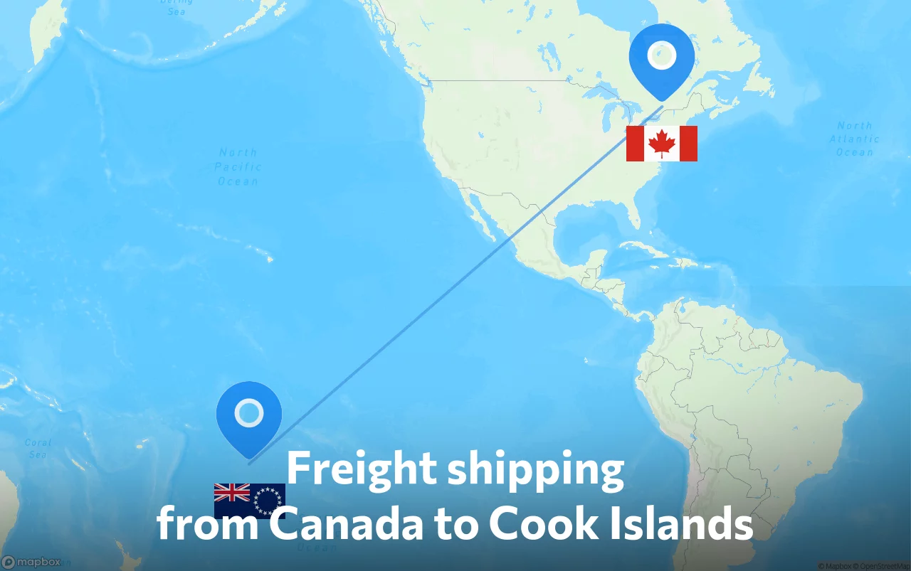 Shipping route from Canada to Cook Islands