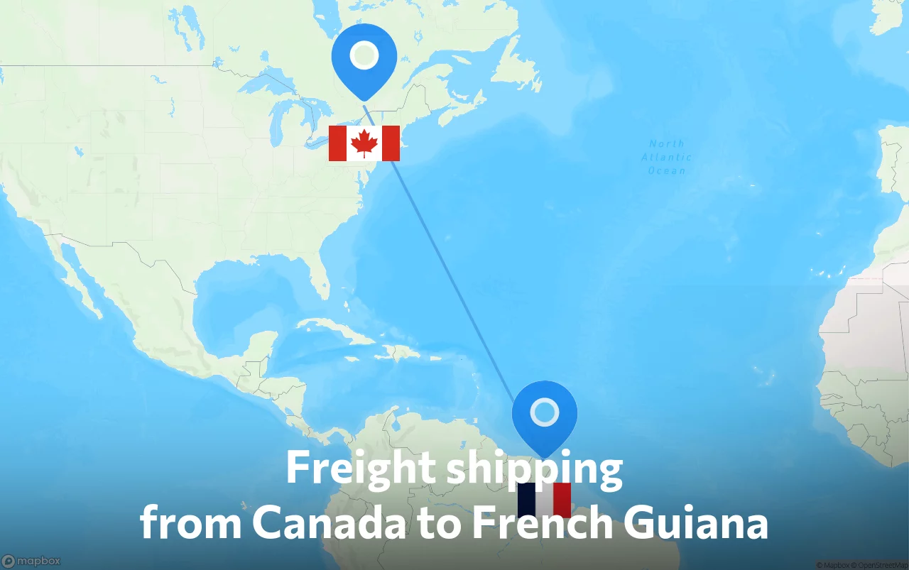 Shipping route from Canada to French Guiana