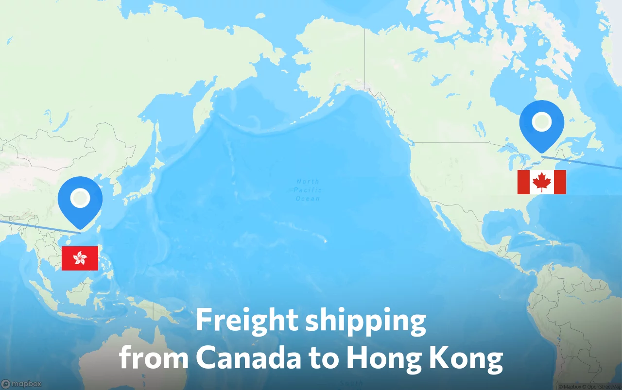Shipping route from Canada to Hong Kong