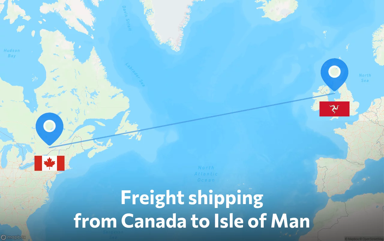 Shipping route from Canada to Isle of Man