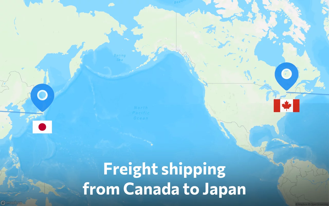 Shipping route from Canada to Japan
