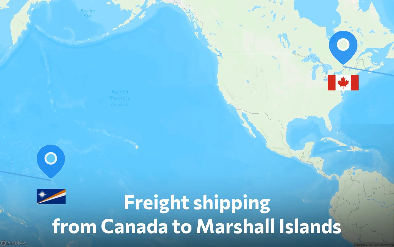 Shipping route from Canada to Marshall Islands