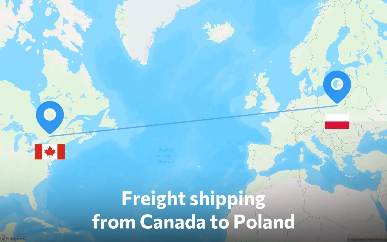Shipping route from Canada to Poland